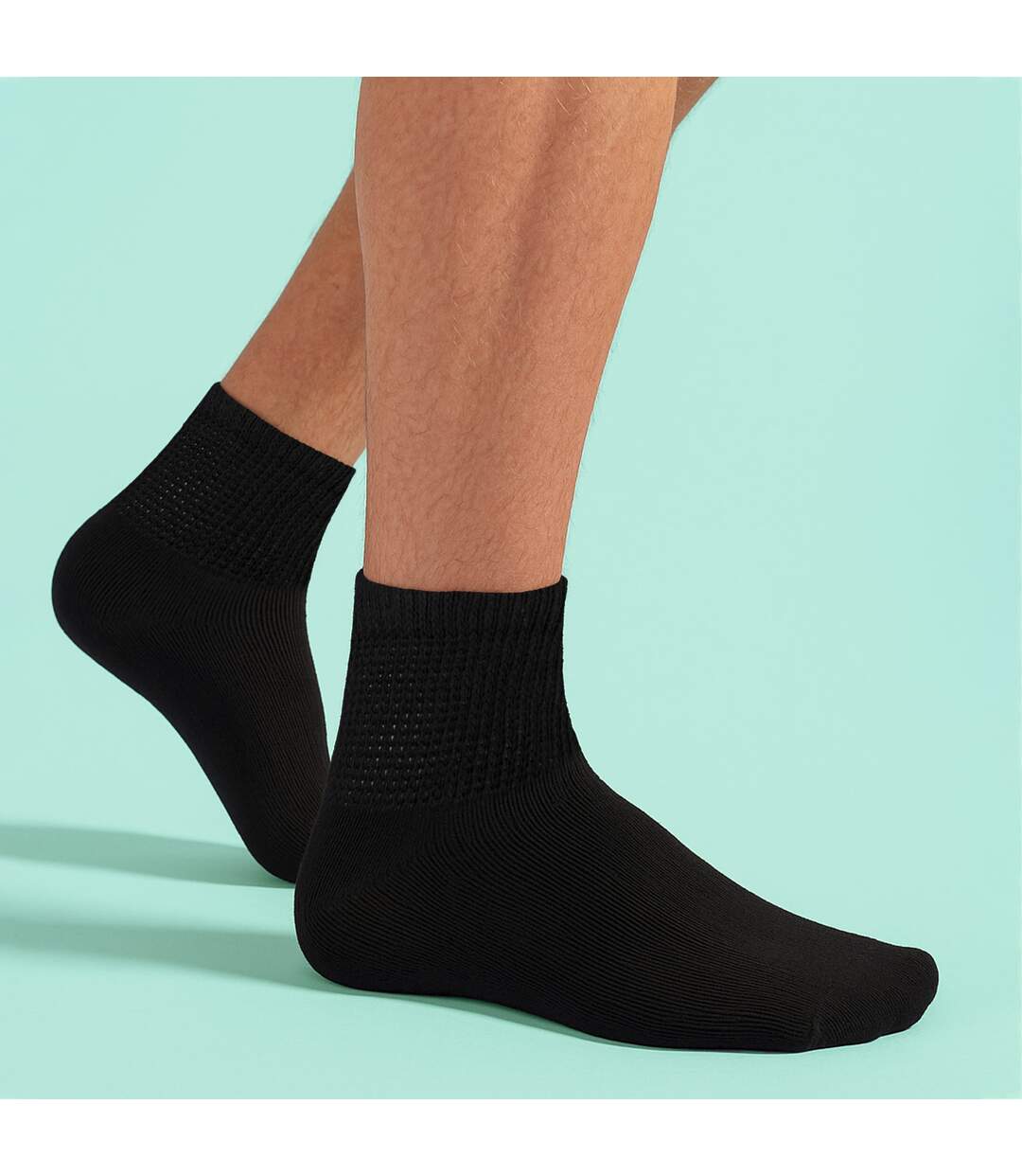 6 Pack Mens Ankle Diabetic Socks Cotton Rich Breathable Everyday Socks-3