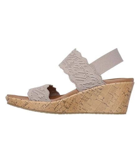 Womens/ladies Beverlee Timeless Touch Sandals Taupe Skechers