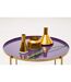Lot de 3 Vases Déco Culture 16cm Violet & Or-2