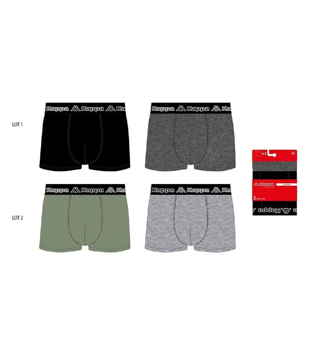 Boxer homme KAPPA Pack de 4 Boxers 0790