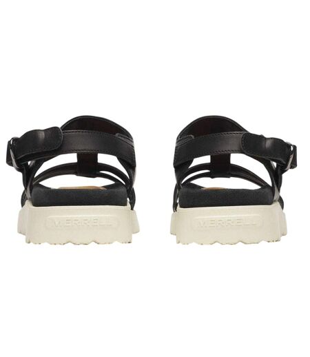 Womens/ladies Leather Ankle Strap Flat Sandals Black Merrell