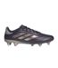 Mens Elite Leather Soft Ground Football Boots Black Silver Adidas-1