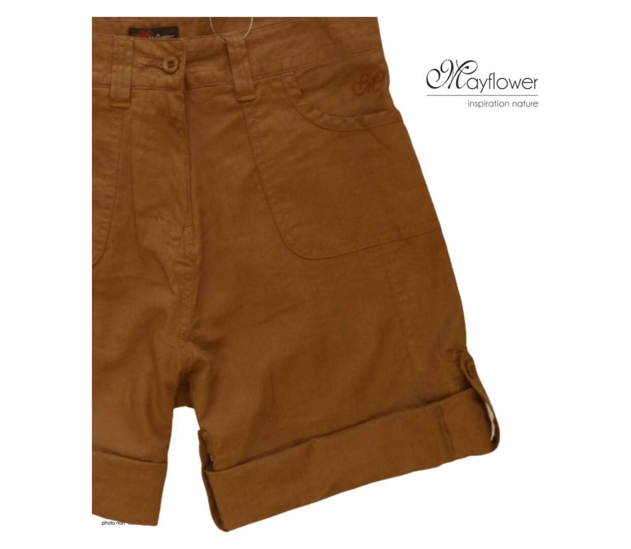 Short en coton et lin Femme MAYFLOWER BOCCAC : la légèreté naturelle à longueur ajustable-4