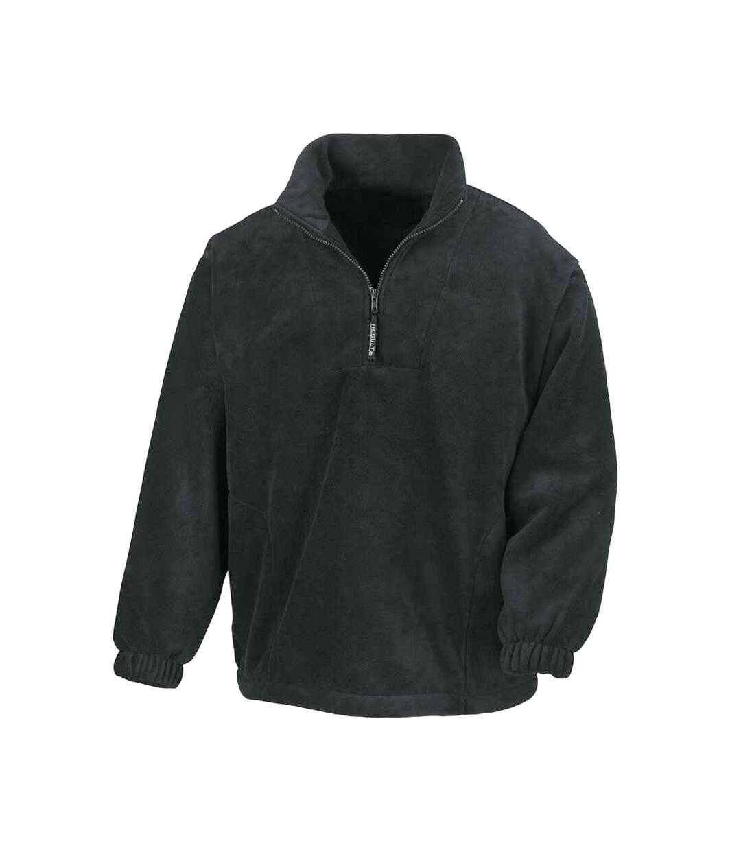 Adults unisex polartherm zip neck fleece black Result-1