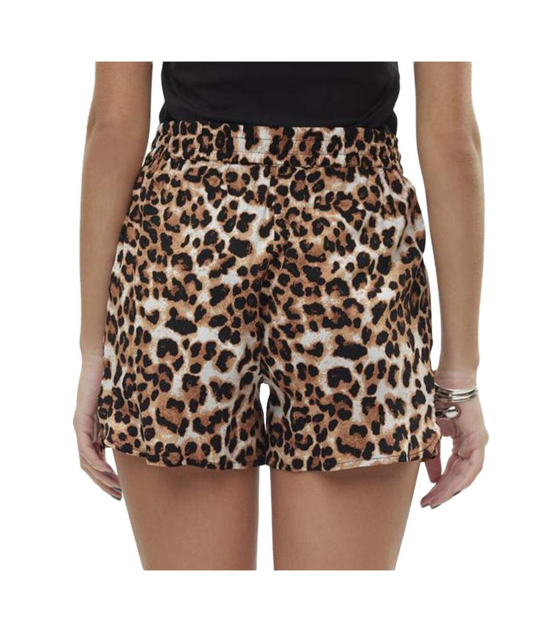 Short Noir/Marron à Motifs Femme Vero Moda Easy Joy - L