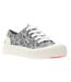 Womens/ladies Jazzin Plus Leopard Print Platform Trainers Grey Rocket Dog-1