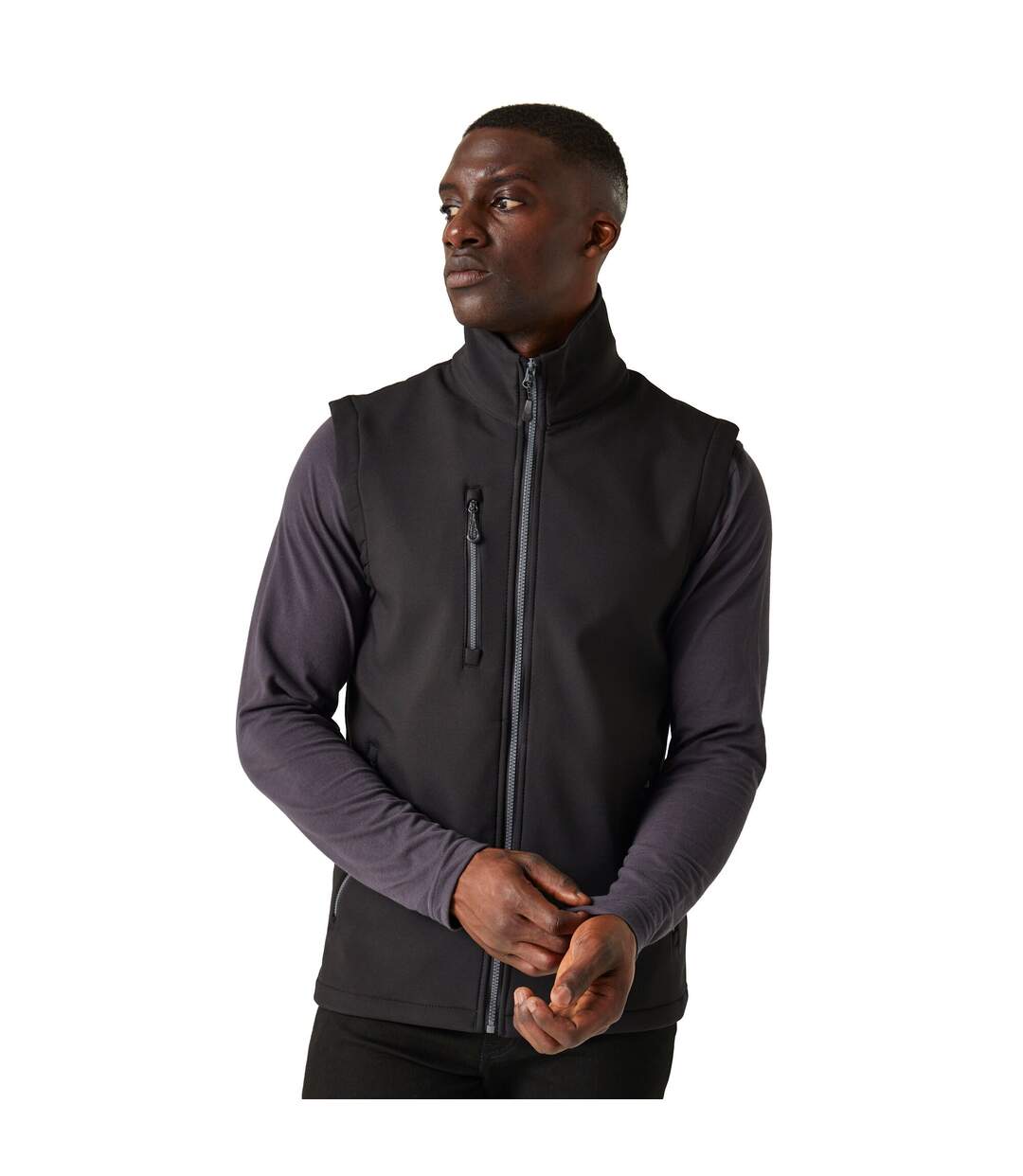 Mens navigate softshell 2 layer body warmer black/seal grey Regatta