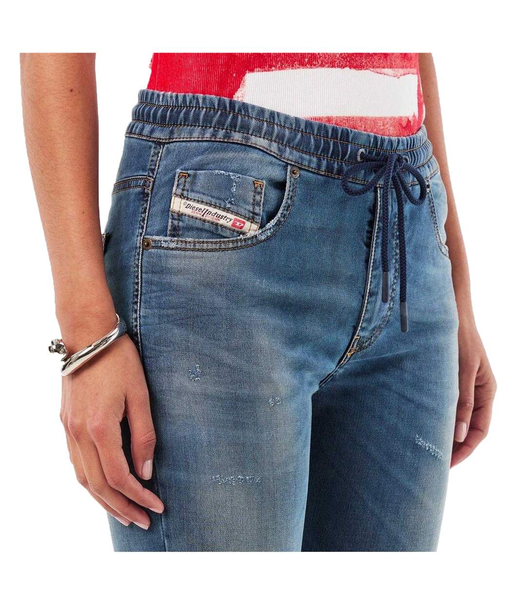 Jean Motif/style Logo Krly Femme Bleu Diesel-4