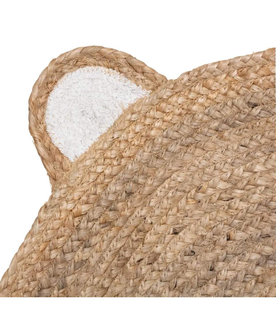 Tapis Enfant en Jute Tête Ourson 100cm Naturel-2