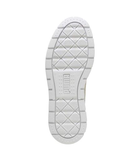 Womens/ladies Karmen Ii Leather Platform Trainers White Leopard Puma