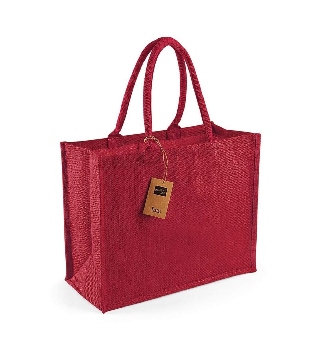 Cabas en toile de jute - W407 - rouge-1