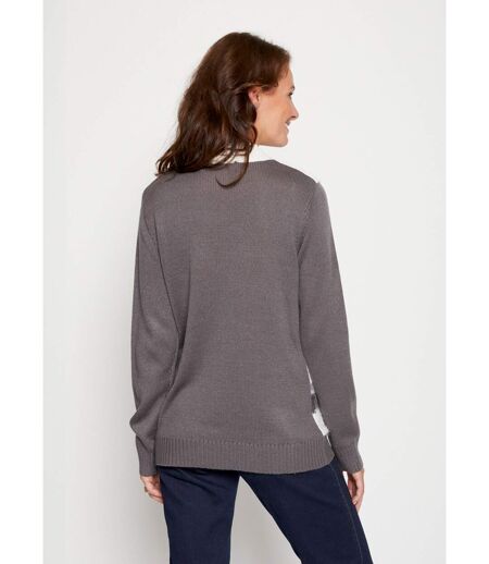 Pull maille poilue manches longues