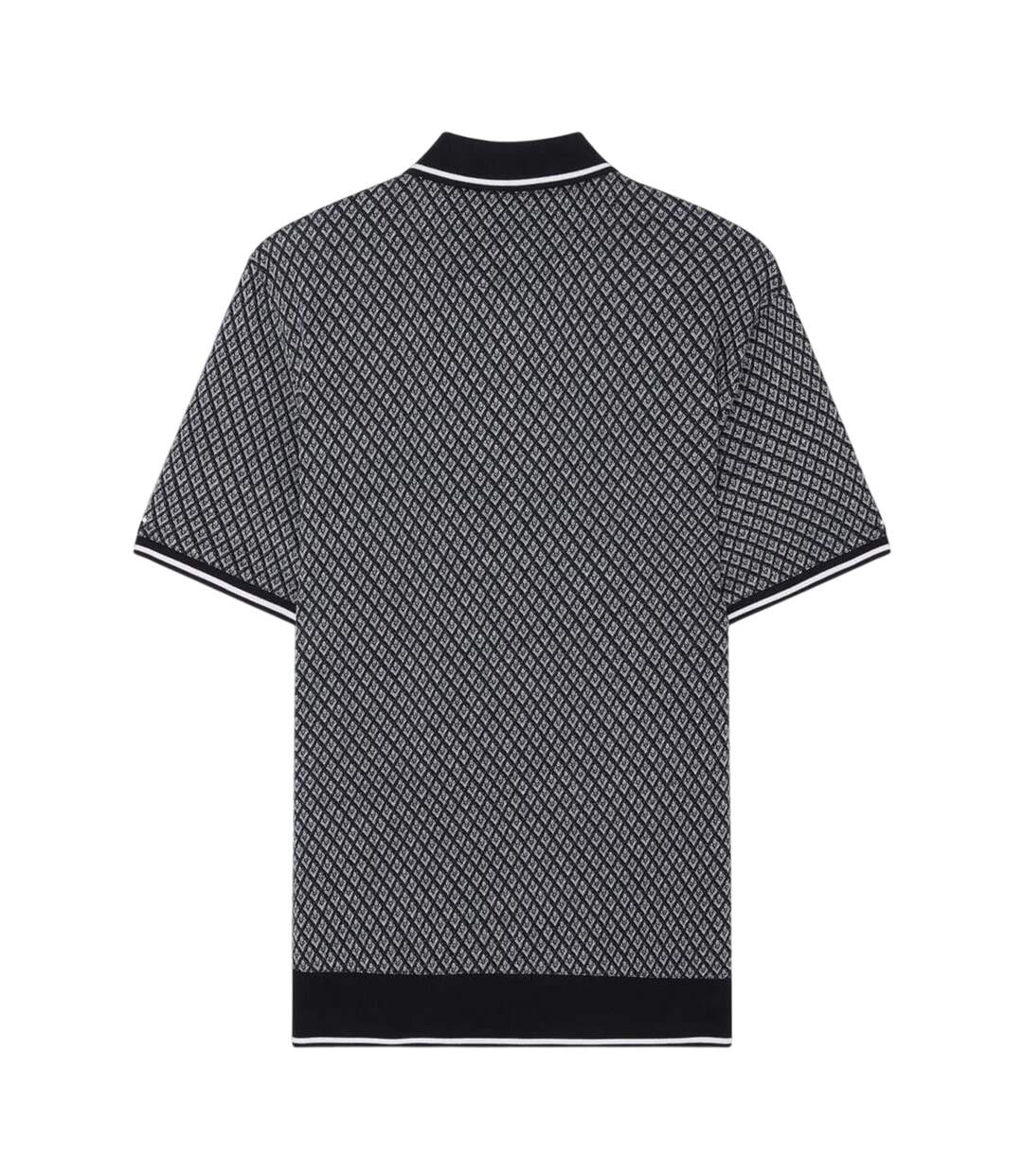 Mens Diamond Knitted Tipped Polo Shirt Navy Ted Baker-3