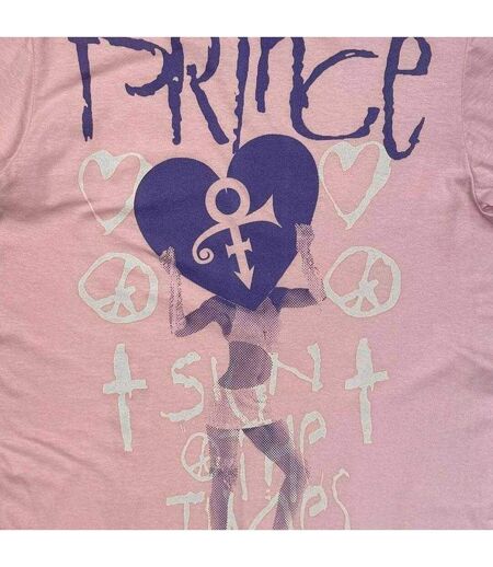 T-shirt Motif/style Guitare Sign Of The Times Adulte Rose Prince