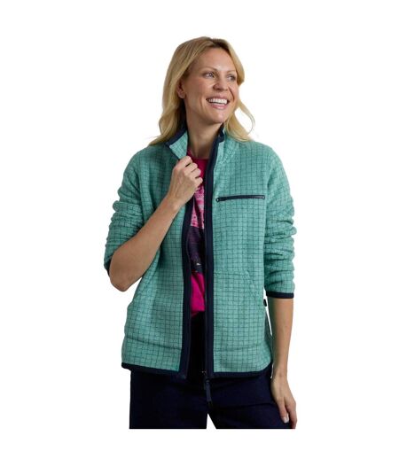 Womens/ladies tilly grid full zip fleece jacket viridis Weird Fish