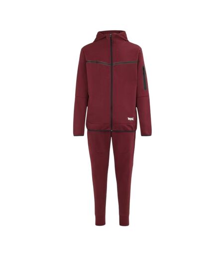Mens Tracksuit Burgundy Lonsdale