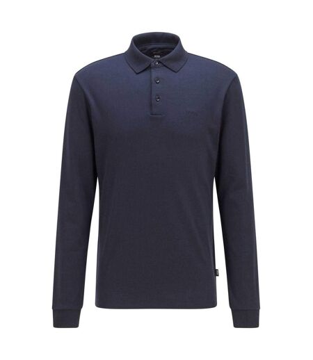 Polo Manches Longues Pado Homme Bleu Marine Boss