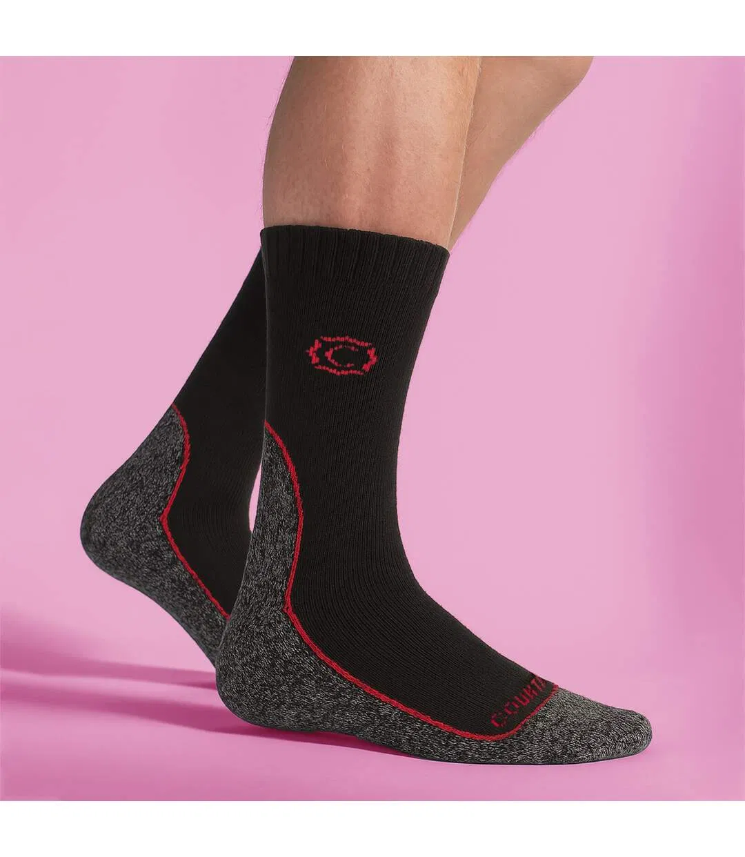 Mens Wool Blend Cushioned Walker Socks for Hiking & Outdoor Comfort-3