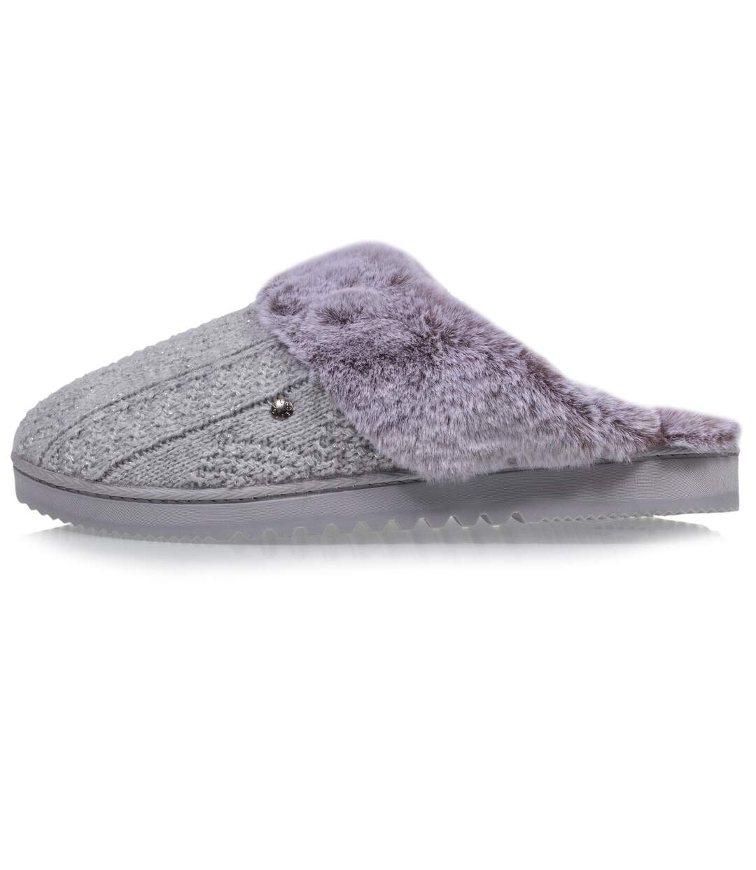 Isotoner Chaussons Mules femme ultra confortables, bordure en fausse fourrure-3