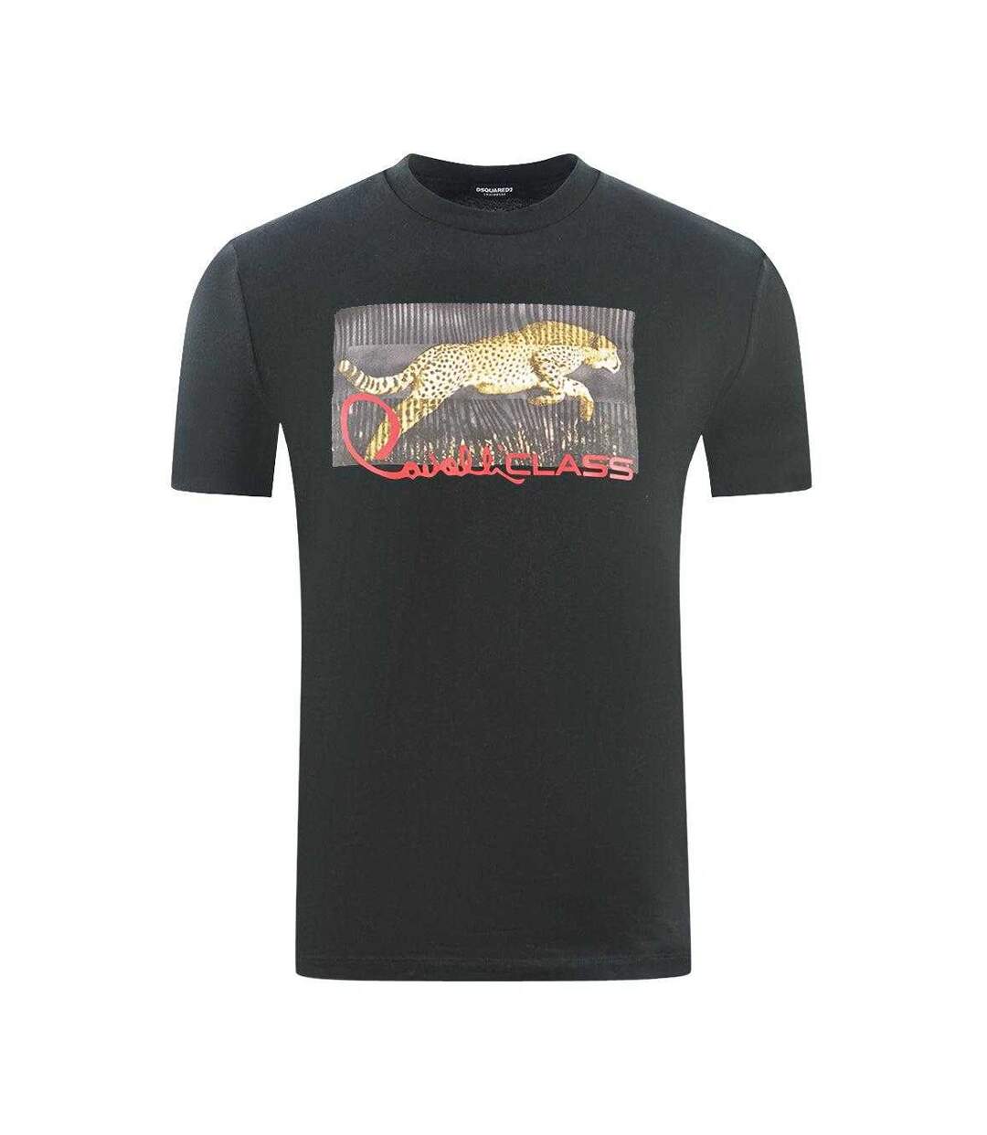 T-shirt Motif Léopard Homme Noir Cavalli Class-1
