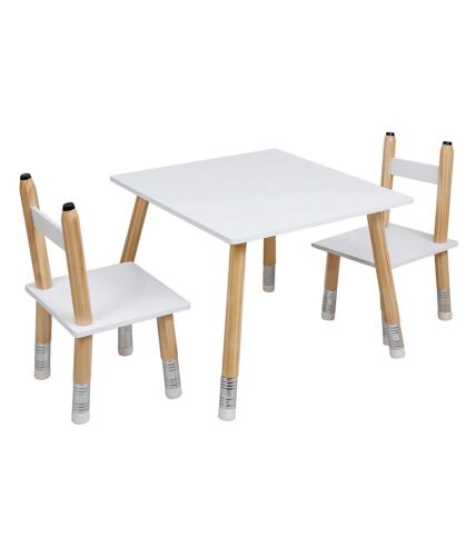 Ensemble table et 2 chaises pour enfants en bois Crayon