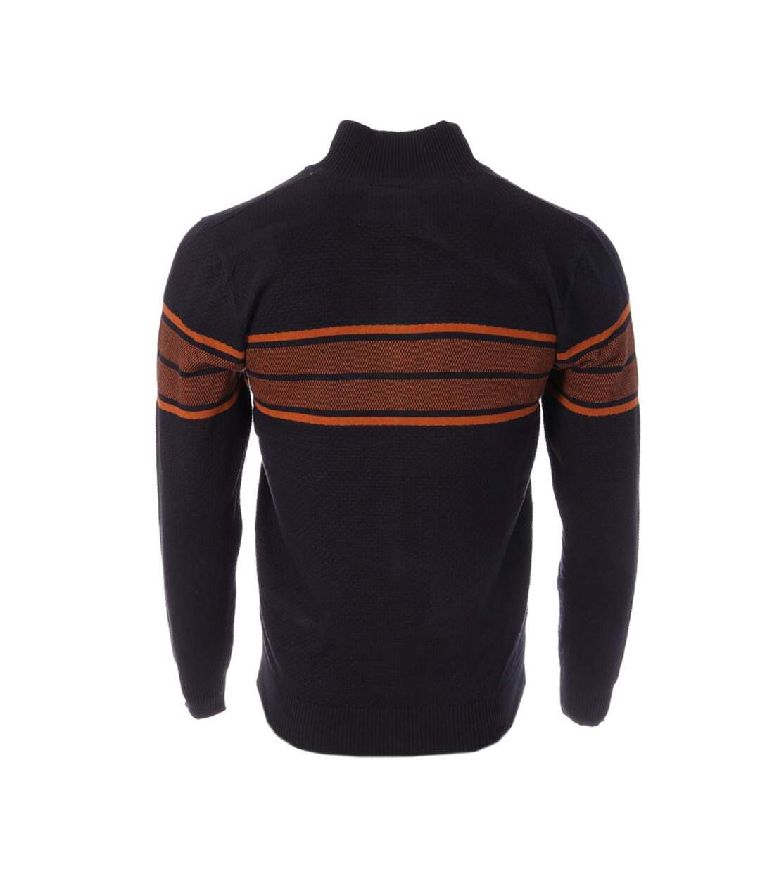Pull zippé marine/orange homme rms26 60936-2