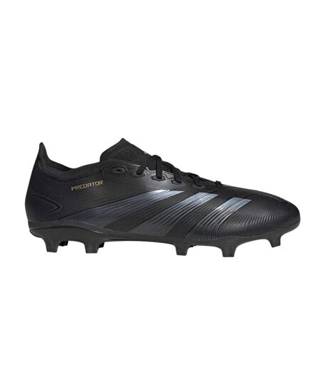 Mens Predator 24 League Leather Firm Ground Football Boots Core Black Carbon Grey Adidas