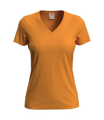 T-shirt Col V Femme Orange Stedman