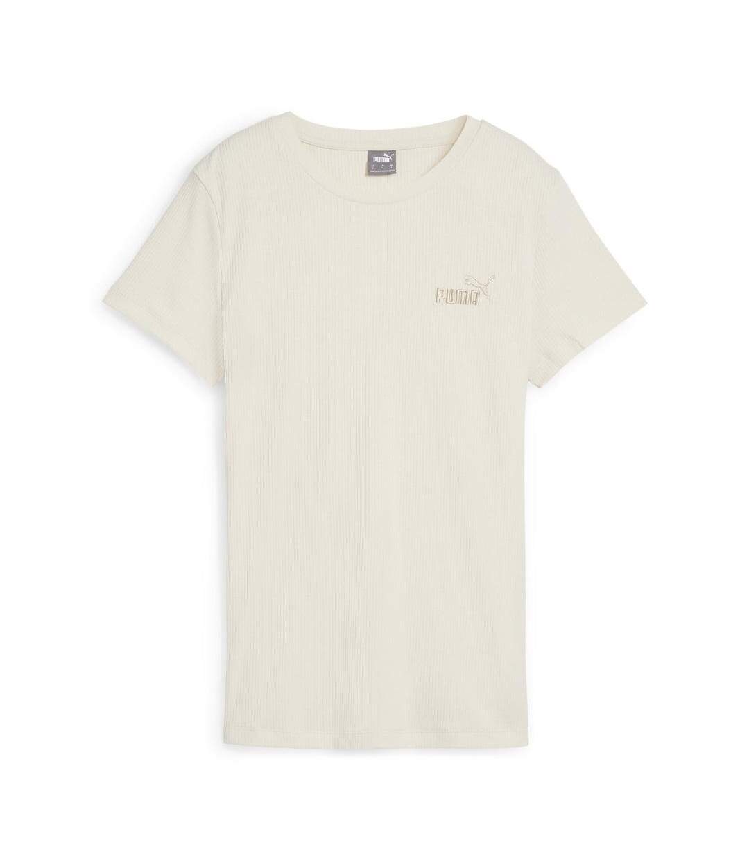T-shirt beige femme puma elevated - l-1