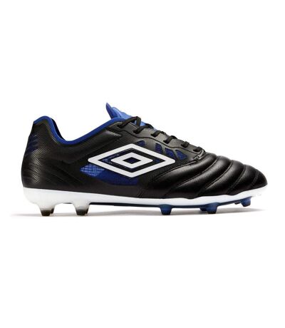 Umbro Mens Tocco IV Pro Leather Firm Ground Football Boots (Black/White/Royal Blue) - UTUO2135