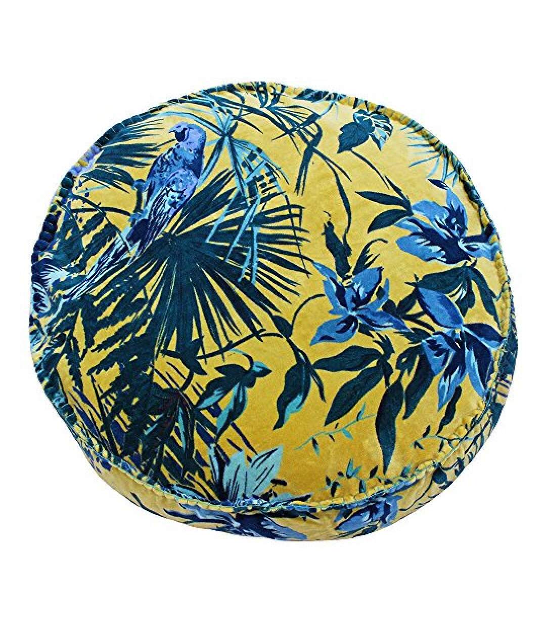 Amazon jungle round cushion cover 50x12cm teal Riva Home