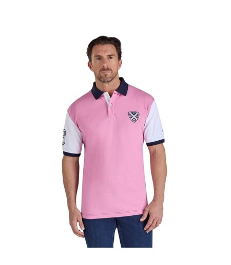 Polo No.3 Homme Rose Blanc Bleu Marine Raging Bull