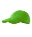 Childrens/kids 6 Panel Baseball Cap Green Malfini-1