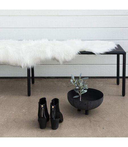 Tapis Imitation Fourrure Katy 55x180cm Blanc