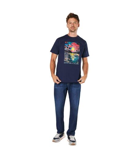 T-shirt adventure is calling homme bleu marine Maine