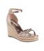 Sandales À Talons Compensés Style Embelli Khai Femme Rose Doré Dune London-1