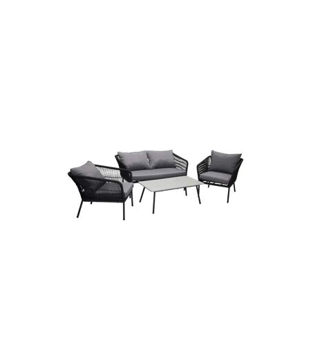 Salon de Jardin Lindos 134cm Noir & Gris