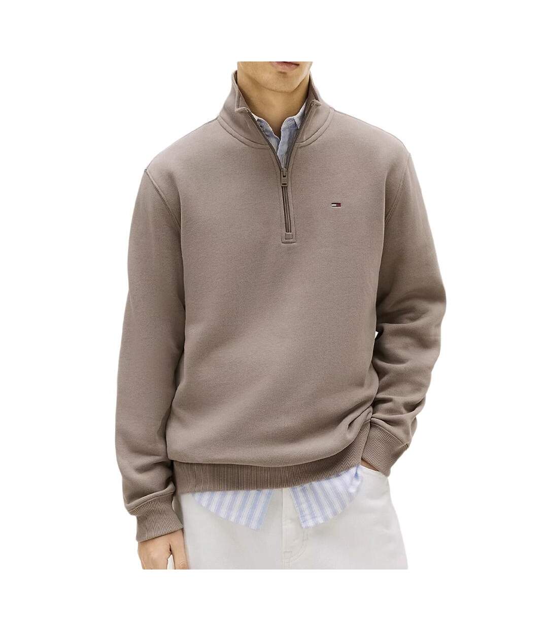 Sweat gris homme tommy hilfiger fleece-1