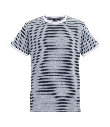 Mens Benlin Striped T-shirt White Navy Regatta