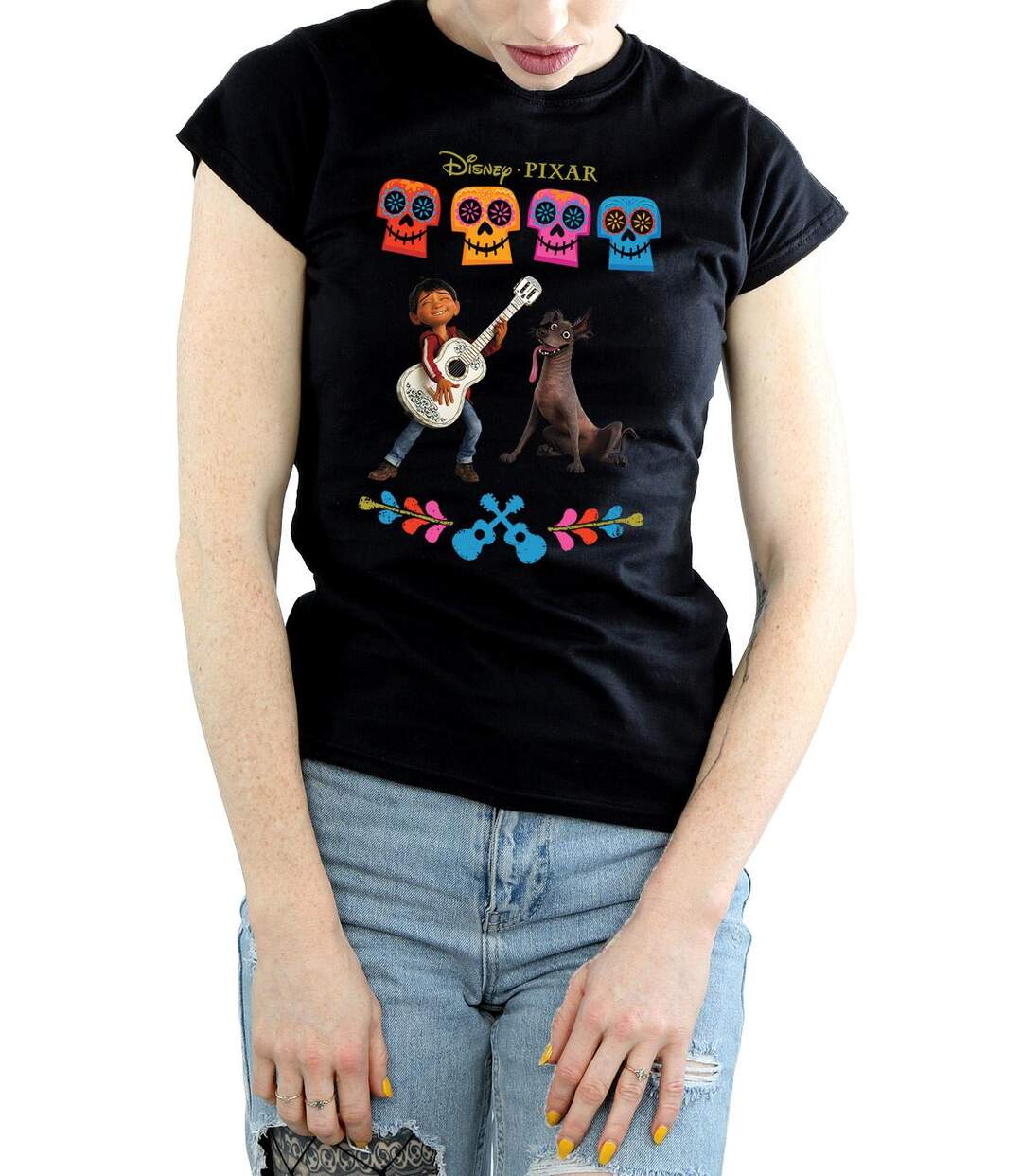 Disney - T-shirt COCO MIGUEL LOGO - Femme (Noir) - UTBI14188-3