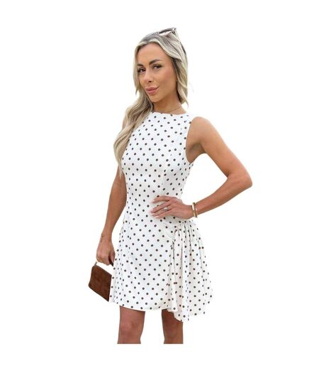 Robe Courte Motif/style À Pois Femme Crème AX Paris
