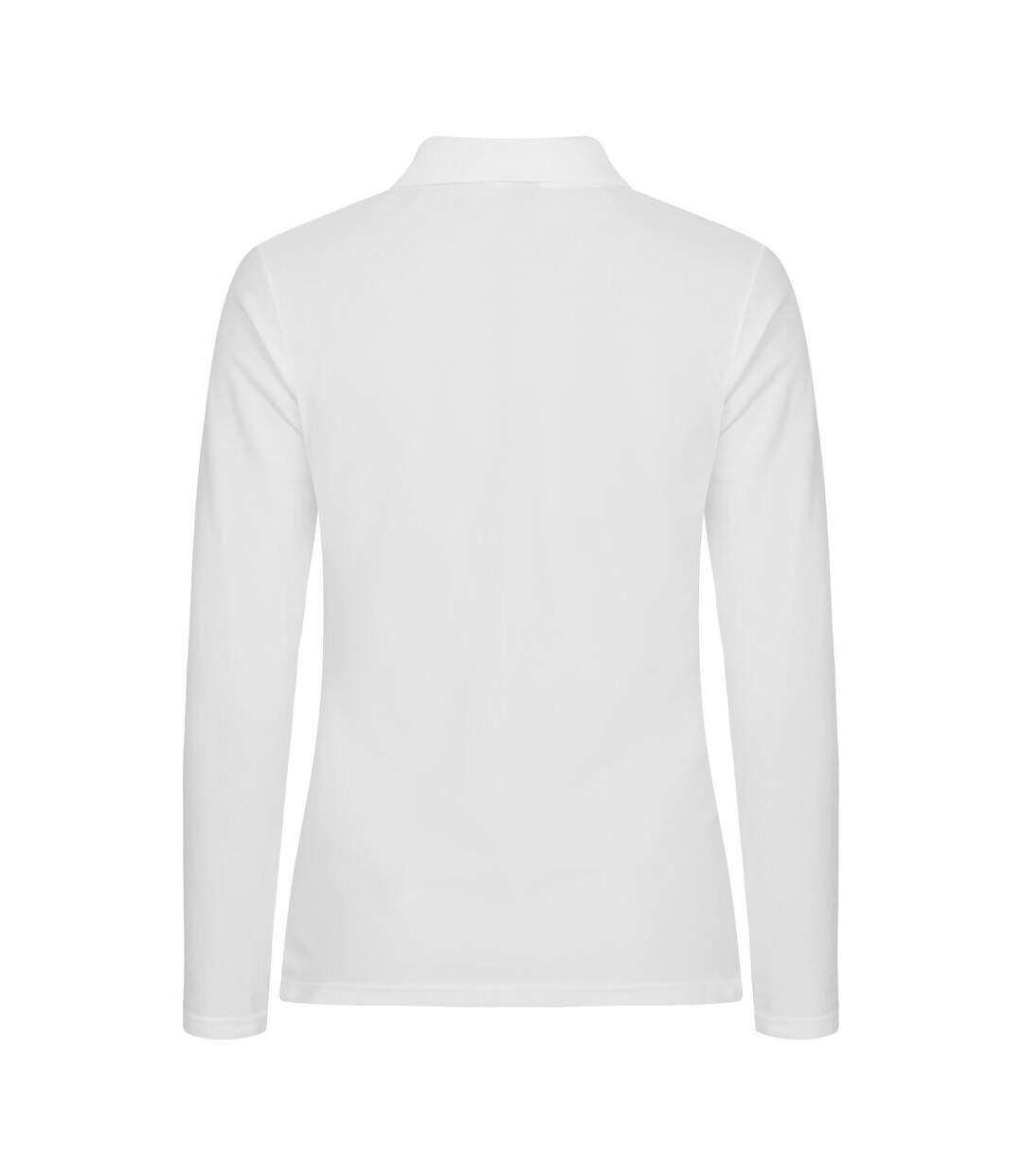 Womens/ladies Premium Stretch Long-sleeved Polo Shirt White Clique-2