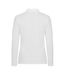 Womens/ladies Premium Stretch Long-sleeved Polo Shirt White Clique-2