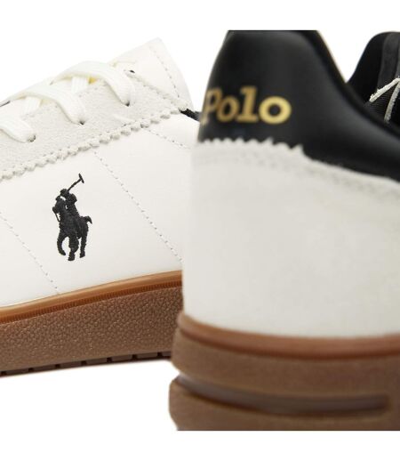 Baskets Motif/style Logo Brodé Bedford Homme Blanc Noir Ralph Lauren