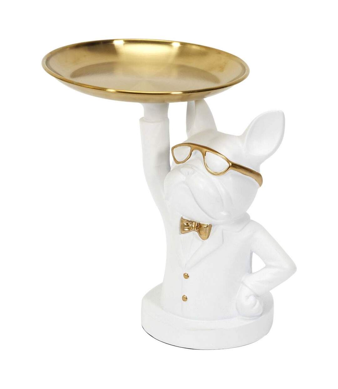 Vide poche déco bouledogue serveur Noir et doré-2