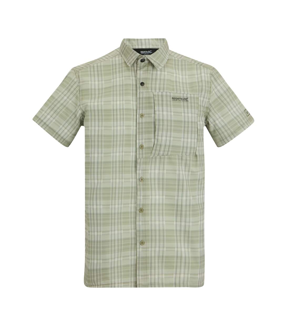Chemise Manches Courtes De Voyage Motif/style À Carreaux Homme Vert Pâle Regatta-2