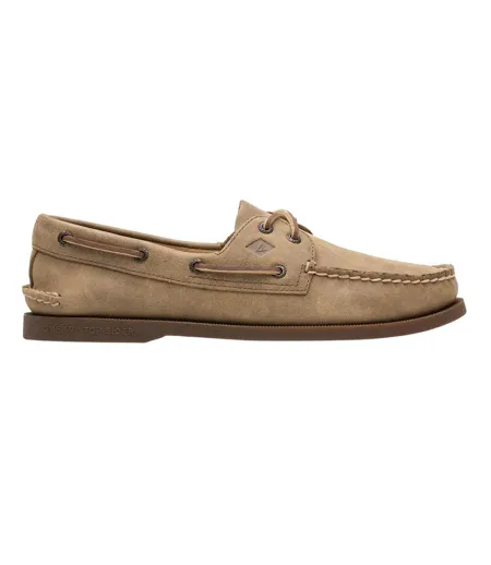 Mens Authentic Leather 2 Eyelet Boat Shoes Tan Sperry