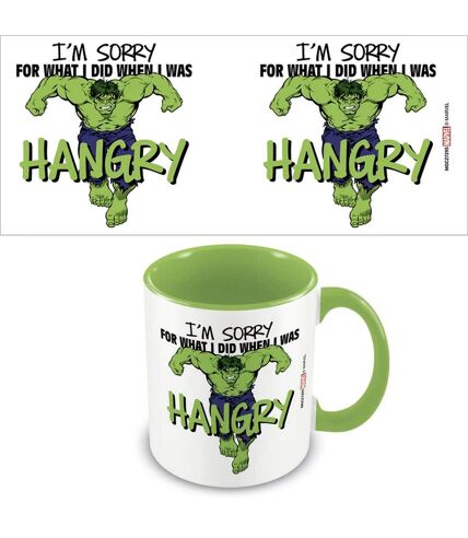 Hulk Hangry Inner Two Tone Mug (White/Lime Green) (One Size) - UTPM4804