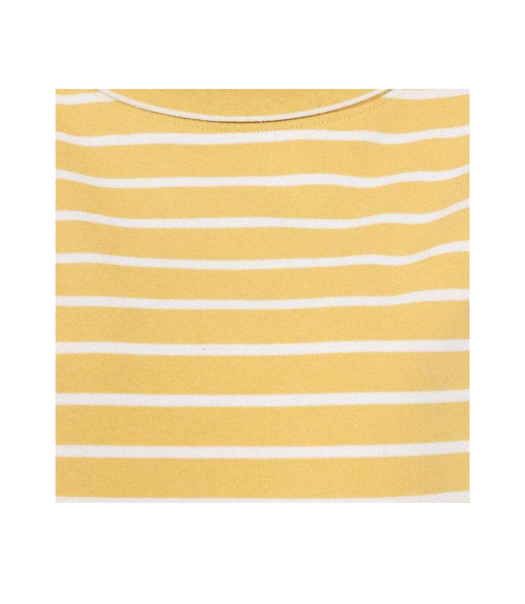 Womens/ladies Striped Roll Neck Sweatshirt Lemon Lazy Jacks-4