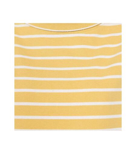 Womens/ladies Striped Roll Neck Sweatshirt Lemon Lazy Jacks
